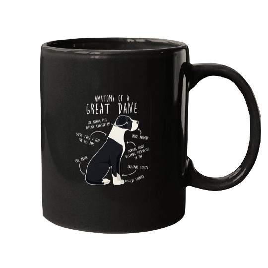 Dog Great Dane Mantle Great Dane Dog Anatomy, Cute Funny Pet Mom Dog Dad Mugs