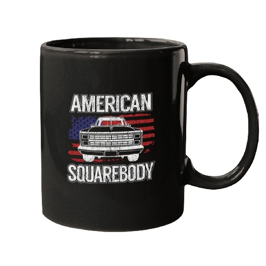 Classic American Square Body Truck USA Flag C10 Mugs