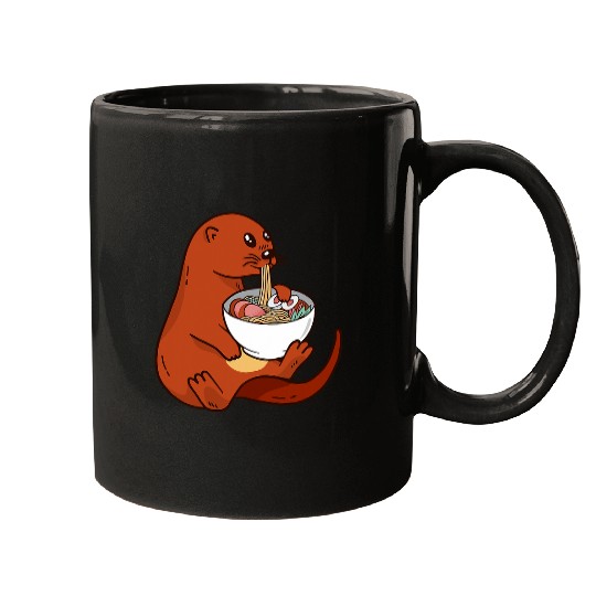Otters Sea Otter Food Design for a Ramen Soup Lover Mugs