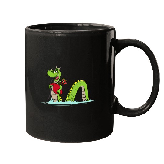 Funny Loch Ness Monster Playing Bagpipess Cool Nessie Gift Mugs