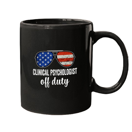 Clinical Psychologist Off Duty American Flag Sunglasses Mugs