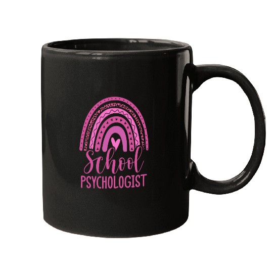 Leopard Boho Rainbow Back To School Psychologist Apparel 2 Mugs