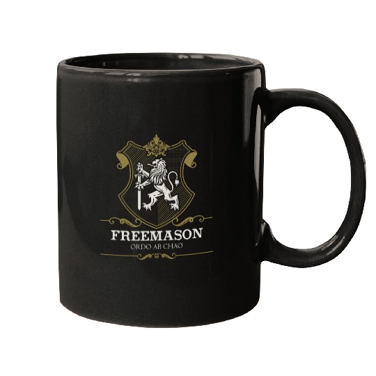Freemason Freemason Logo Lion swords 2Ordo Ab Chao Mugs