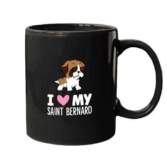 Dog Saint Bernard I Love My Saint Bernard Dog Mugs