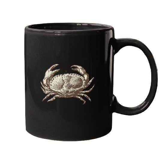 Crab Crabs Sealife Illustration Retro Vintage Mugs