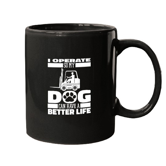 Forklifter Dog Warehouse Logistics Forklift Operator Mugs