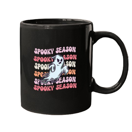 Spooky Season Halloween Spooky Vibes Groovy ghosts Halloween 79 Mugs