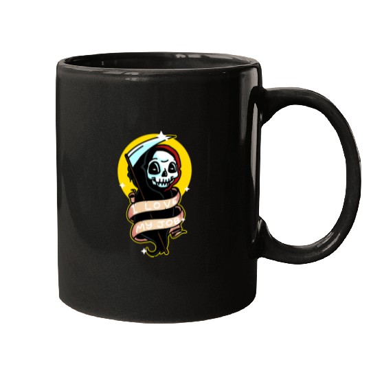 I Love My Job Kawaii Grim Reaper Death Pastel Goth Emo Punk 648 Mugs