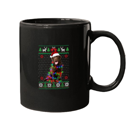 Chocolate Lab Dog Ugly Sweater Christmas Puppy Dog Lover Mugs
