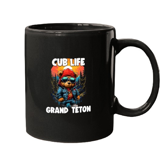 Grand Teton Grizzly Brown Bear Cub For Kids Women Mugs
