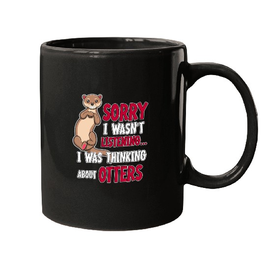 Otters Thinking About Otters Wildlife Animal Sea Otter Mugs