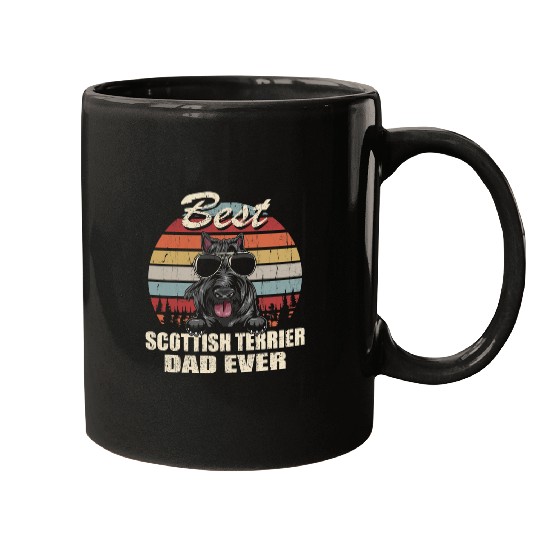 Dog Scottish Terrier Mens bests Scottish Terrier Dad Ever Fathers Day Cool Dog Vintage Mugs