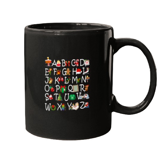 Preschool Kindergarten Teacher Student Christmas Alphabet Mugs