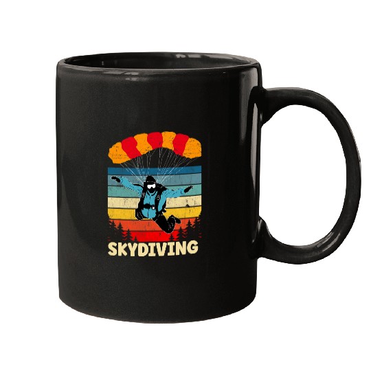 Skydiving Gift vintages Skydiving Funny Skydiver Parachute For Men Women 1 Mugs