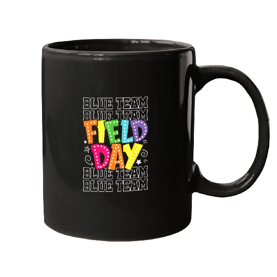 field day blue team color camp team game competition Mugs