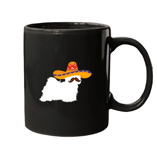 Dog Havanese Cinco de mayo havanese with sombrero and moustache Mugs