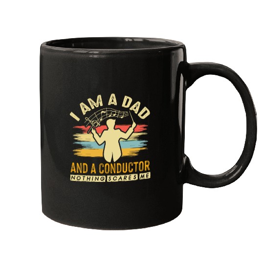 Conductor Dad and Baton on Conducting in Music orchestra Mugs