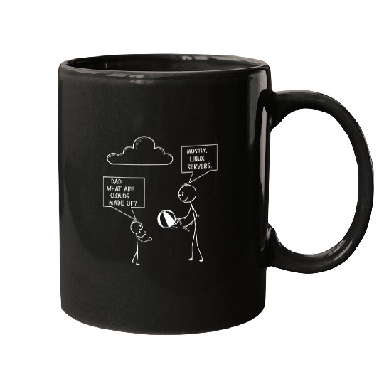 Funny programmer coder joke clouds made of linux servers Mugs