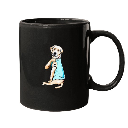 Labrador Lab Dog Tattoo I Love Dad Fathers Day Lover Mugs