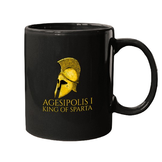 Agesipolis I King Of Sparta Ancient Greek Spartan Helmet Mugs