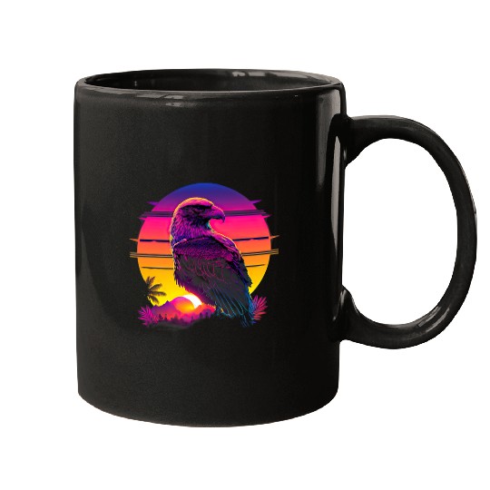 Retro Aesthetic Hawk 1 Mugs
