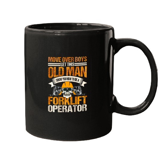 Forklift Operator Design On Back Of Clothing 3 Mugs