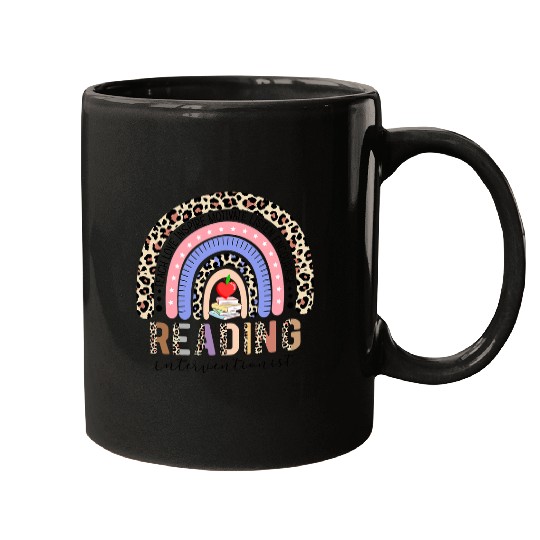 Reading Book Rainbow Reading Interventionist Book Lover Teacher Librarian Reader Mugs