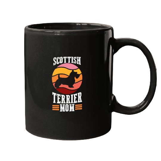 Dog Scottish Terrier Scottie Dog Owner Pet Lover Retro Scottish Terrier Mom Mugs