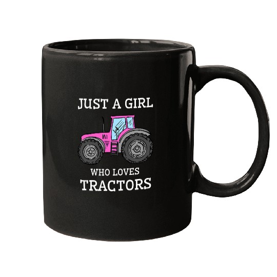 Tractor driving Just A Girl Who Loves Tractors Farm Kid Mugs