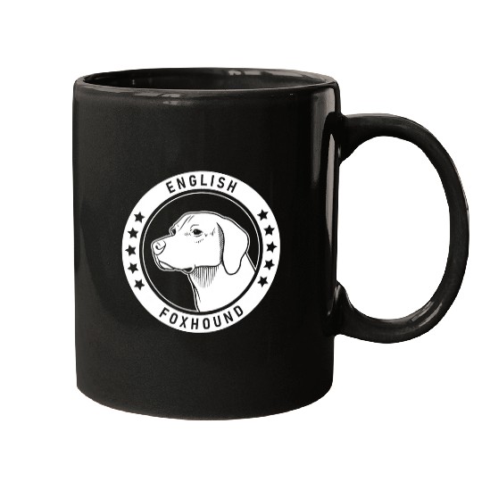 English Foxhound Dog Portrait 3 Mugs