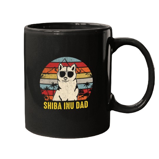Dog Shiba Inu Mens vintages Shiba Inu Dad Fathers Day Dog Lover Mugs