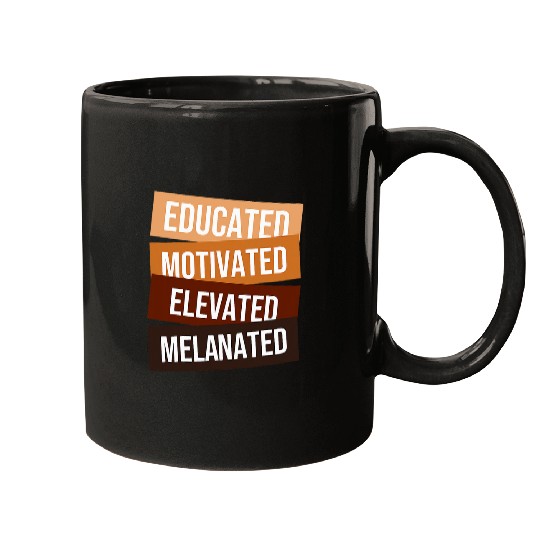 Afrocentric Black Pride Educated Motivated Elevated 1 Mugs