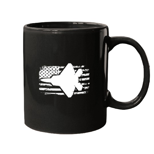 F22 Raptor US Flag Pilot Fighter Airplane Jet Plane Aircraft Mugs
