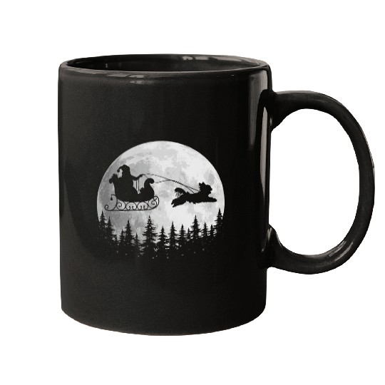 Shih Tzu Funny Reindeer Christmas Moon Santa Dog 3 Mugs