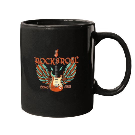 Guitarist vintages Retro Style Distressed Music Guitar 80s Rock Roll Guitar Mugs