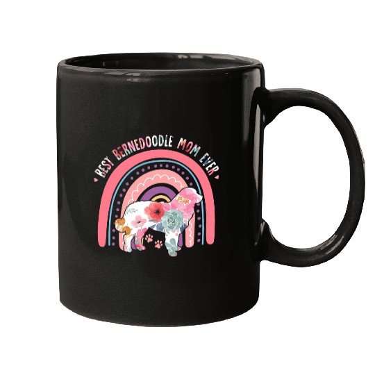 bests Bernedoodle Mom Ever Flowers Dog Rainbow Mothers Day Mugs