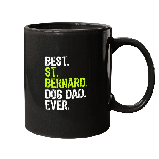 St Bernard Dog Dad Fathers Day Dog Lovers Mugs