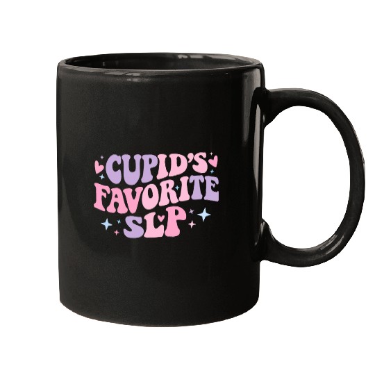 Cupids Favorite Speech Therapist SLP Groovy Valentines Day Mugs