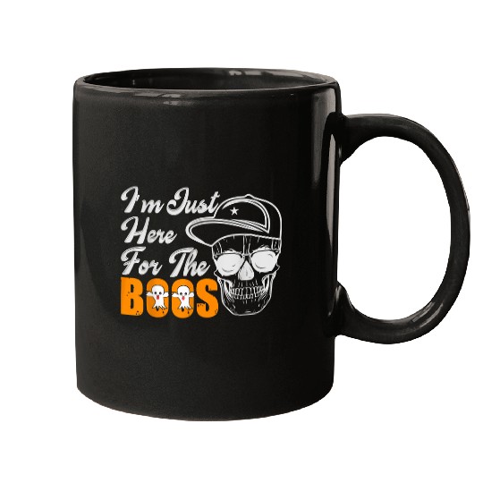 Skeletons Skulls Halloween Im Just Here For The Boos Pumpkin Skull Witch 167 Skull Mugs