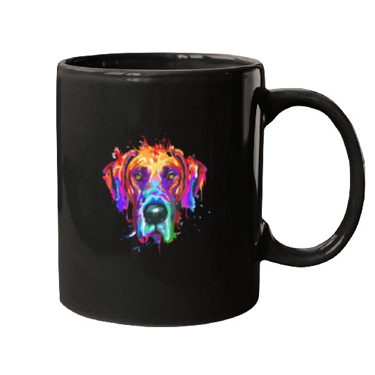 Dog Great Dane Splash Art Colorful Mugs