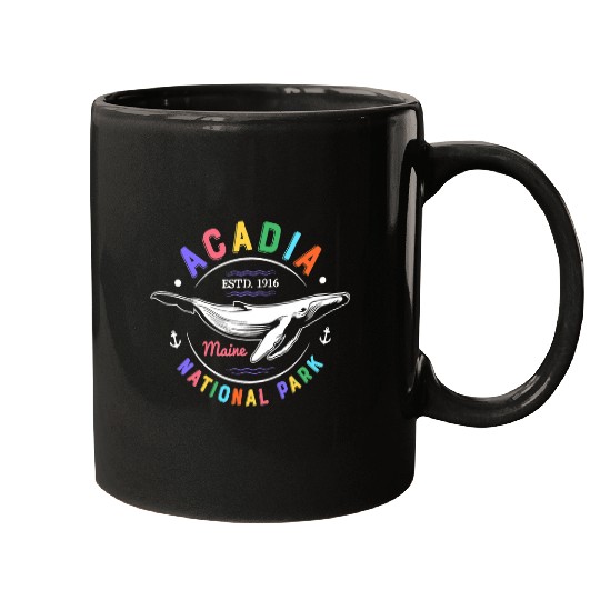 Whales Acadia National Park T Maine vintages Whale Watching Mugs