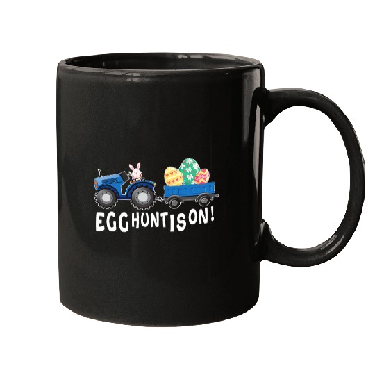 Tractor driving Egg Hunt Is On Bunny riding Tractor with Easter for kids Mugs