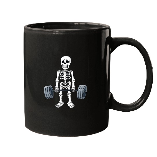 Skeletons Skulls Halloween Skeletons Deadlift Funny Fitness Weightlifting Skull Mugs