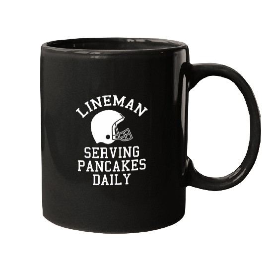 American Football Lineman Serving Pancakes Daily Mugs