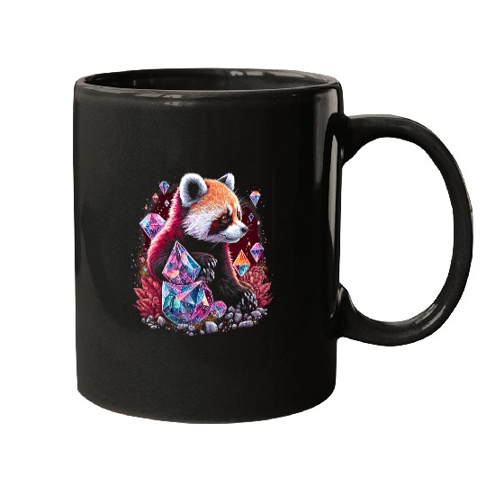 Funny Bear Esoteric Red Panda Pet Art Crystals Cute Illustration Design Cute Bears Mugs