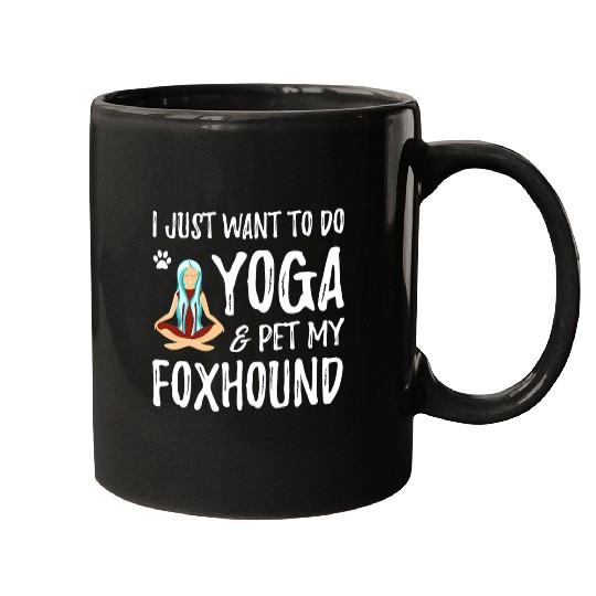 Namaste Yoga and Foxhound for Funny Dog Mom Gift Idea Meditation Mugs