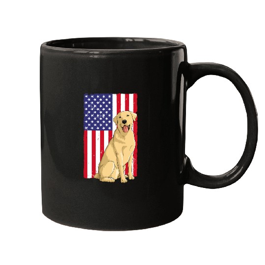 Labrador Lab Dog bests Labrador For Men Women Yellow Lab Dog Retriever US Flag Mugs