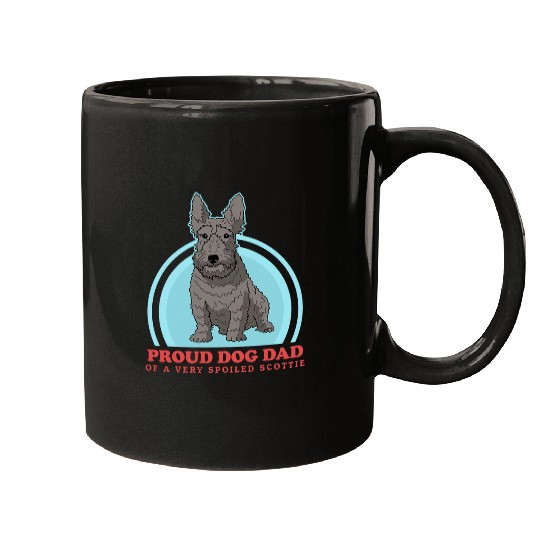 Dog Scottish Terrier Mens Dog Dad Of A Spoiled Scottie Dog Owner Scottish Terrier Mugs