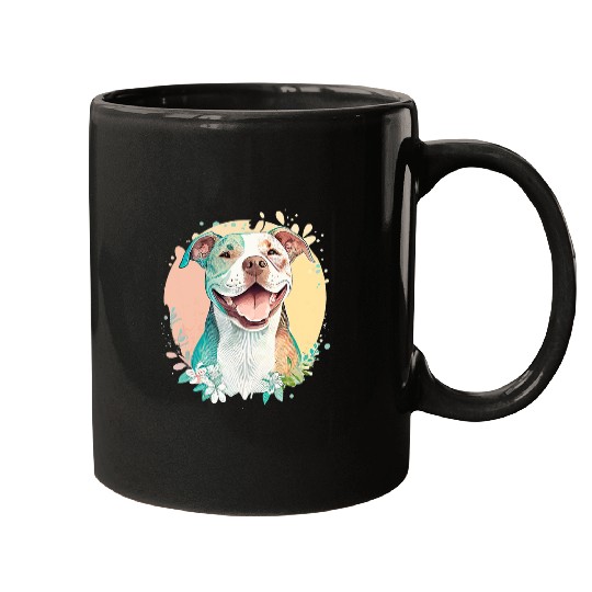Bully Pit Bull Mom Dog Lover Colorful Artistic Pitbull Owner Women Pitbull Dog Mugs