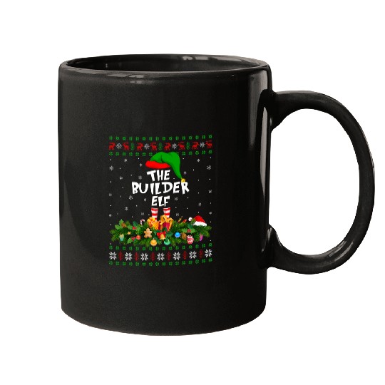 Funny Matching Family Ugly The Builder Elf Christmas Mugs